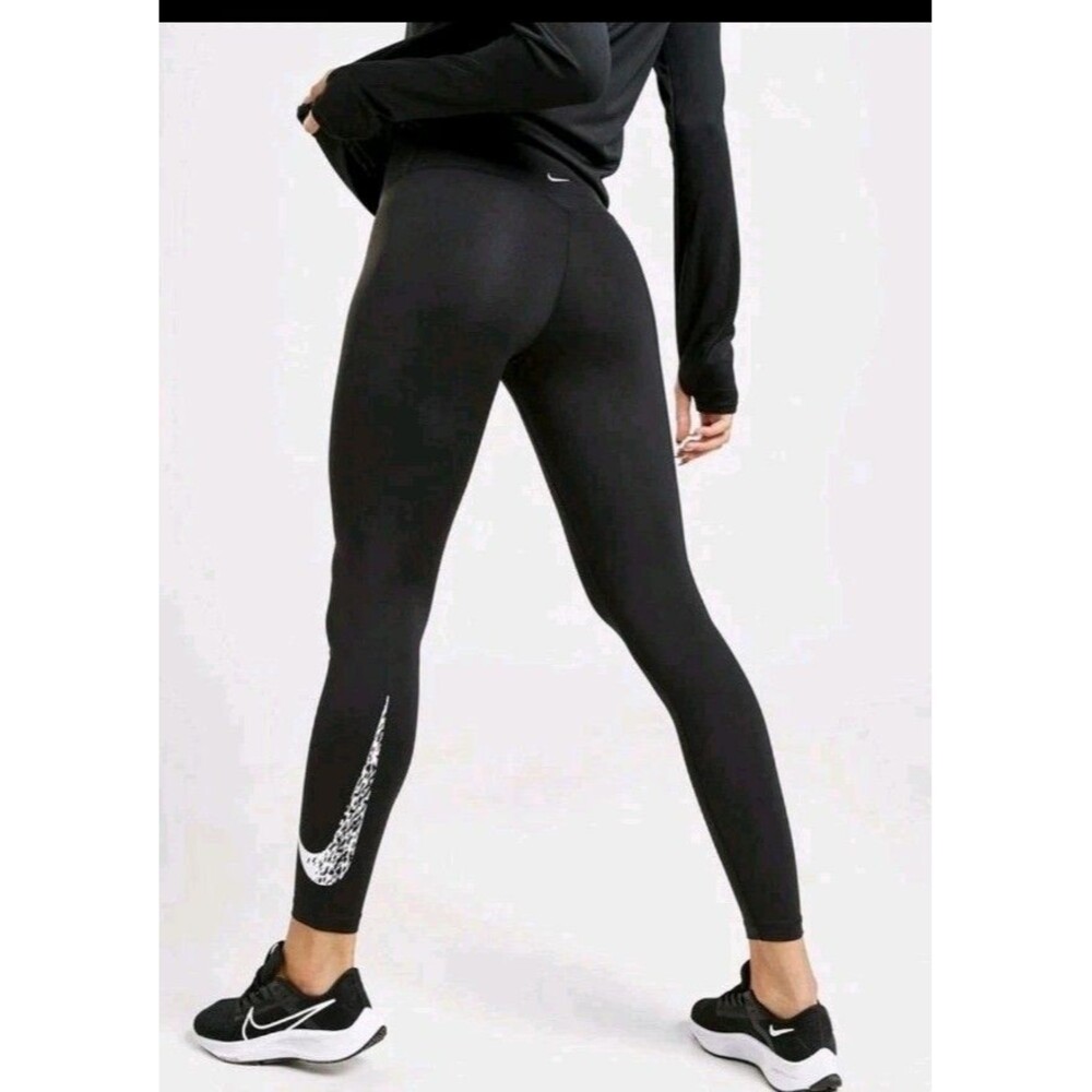 Nike Leggings Womens Sz 3X Black Dri-FIT Mid Rise 7/8 Running DR1547-010 Swoosh